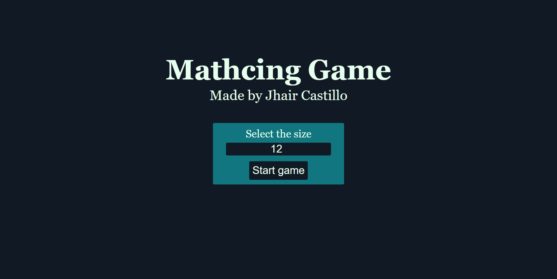 Matching Game screenshot